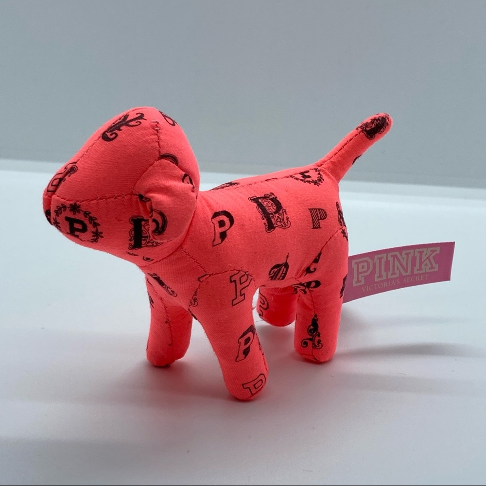 NWT Victoria's Secret PINK Collectable Display Mini Monogram Stuffed Plush Dog